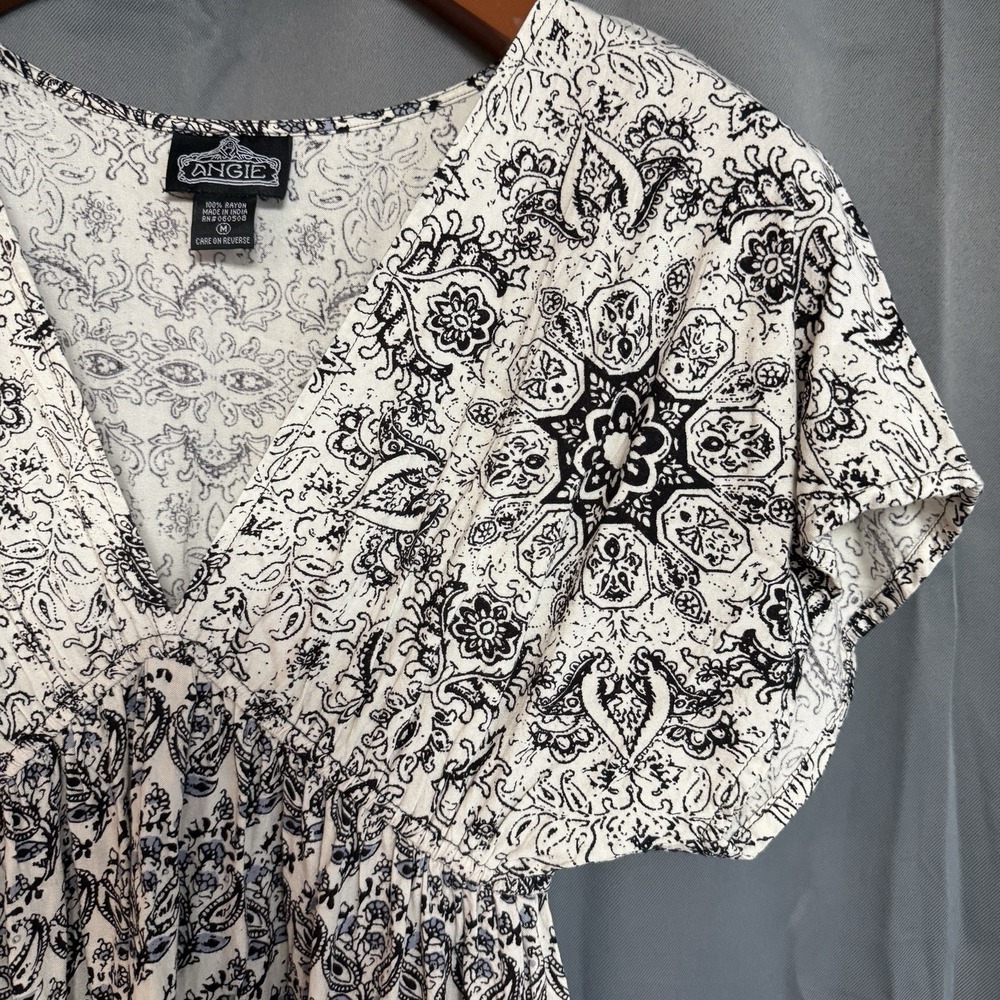Angie Monochrome Paisley Mini Dress
